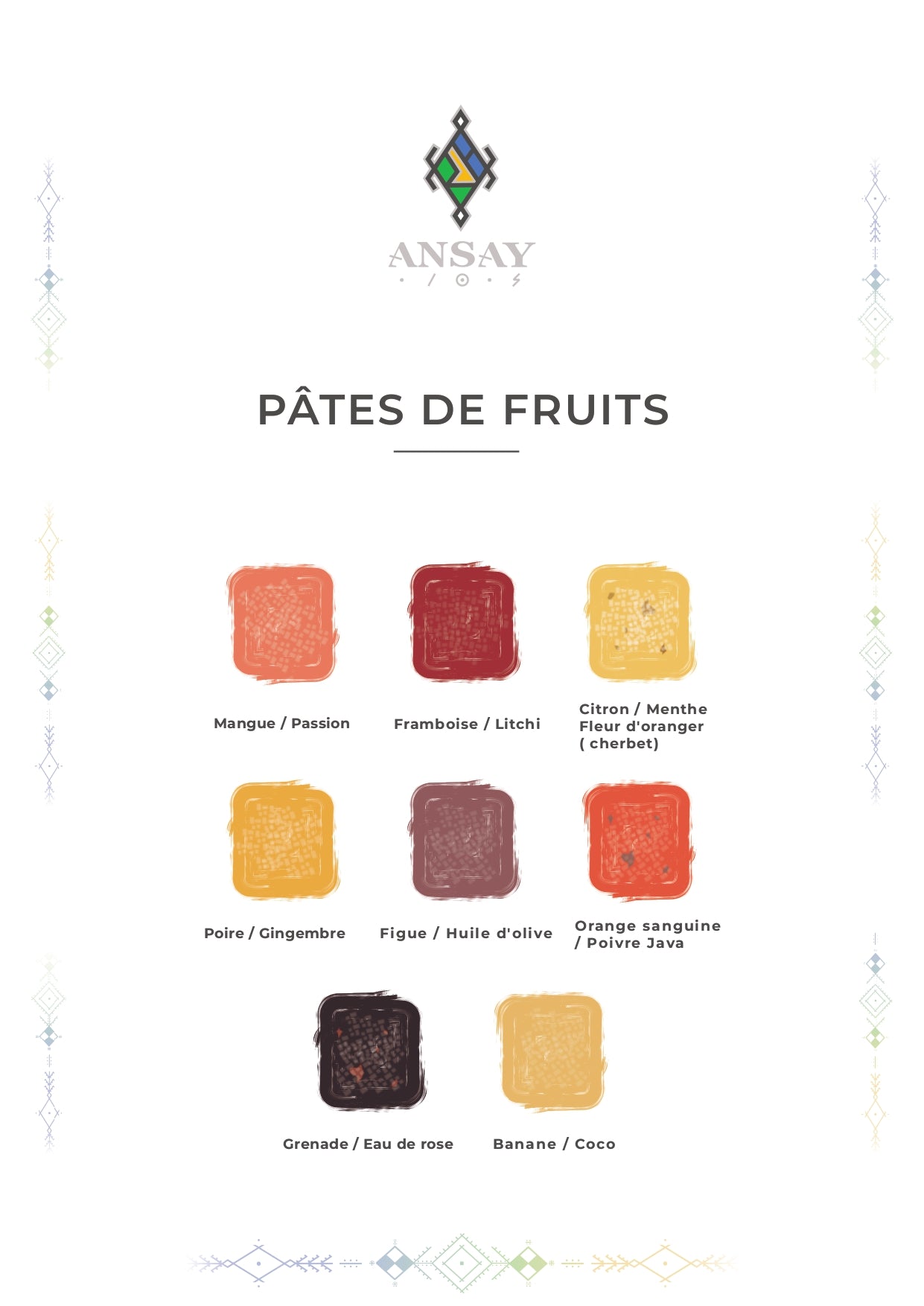 Présentation des goûts des Pâtes de fruits